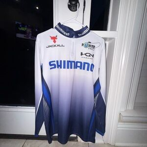 Shimano Men's Gradient Blue and White Quarter Zip